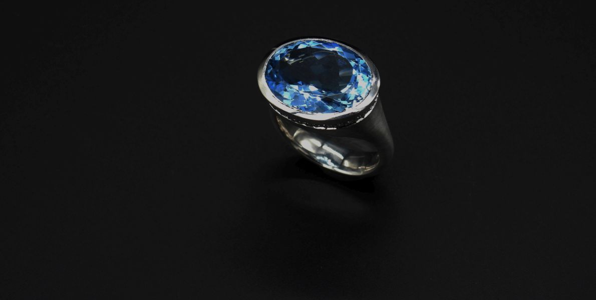 Aqua/Brillant Ring