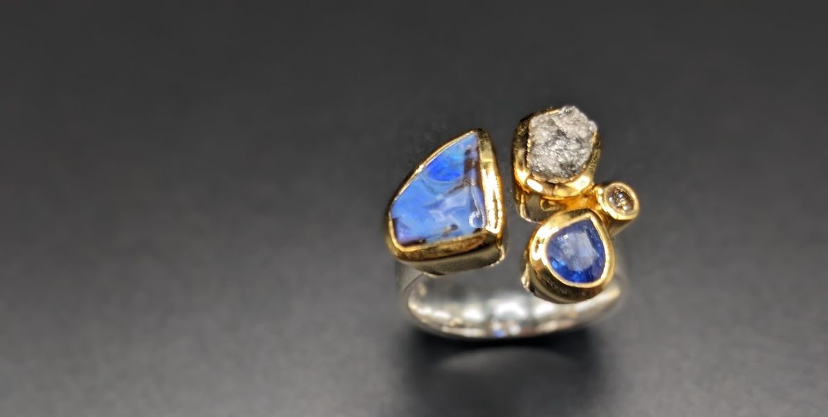 Opal Saphir Dia Ring