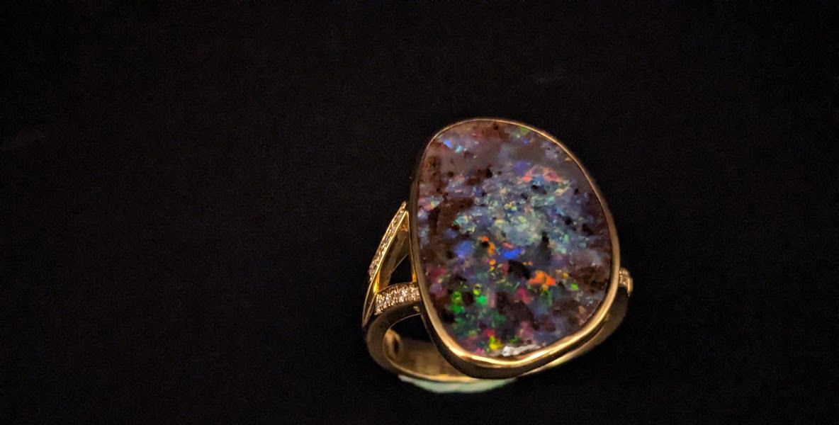 Boulder-Brillant Ring