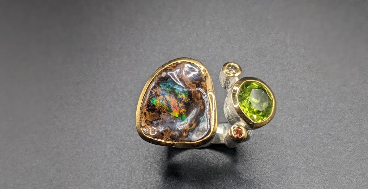 Opal Peridot Ring