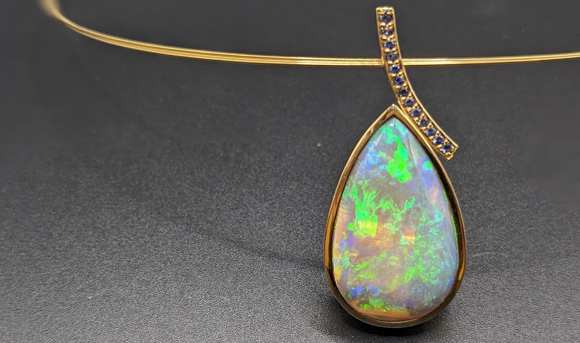 Opal Saphir Anhänger